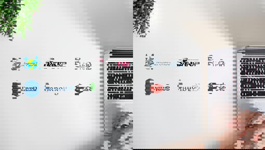 Logos of different database vendors supported by Redakt