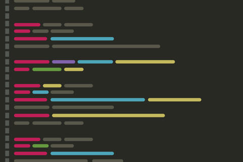 Stylized code programming screen