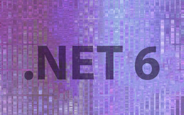 Microsoft .NET 6 logo on purple background