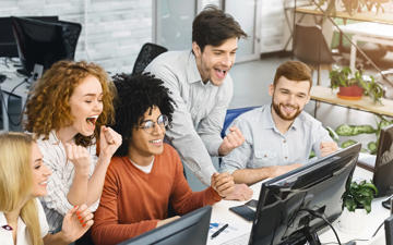 Creative employees working on a project