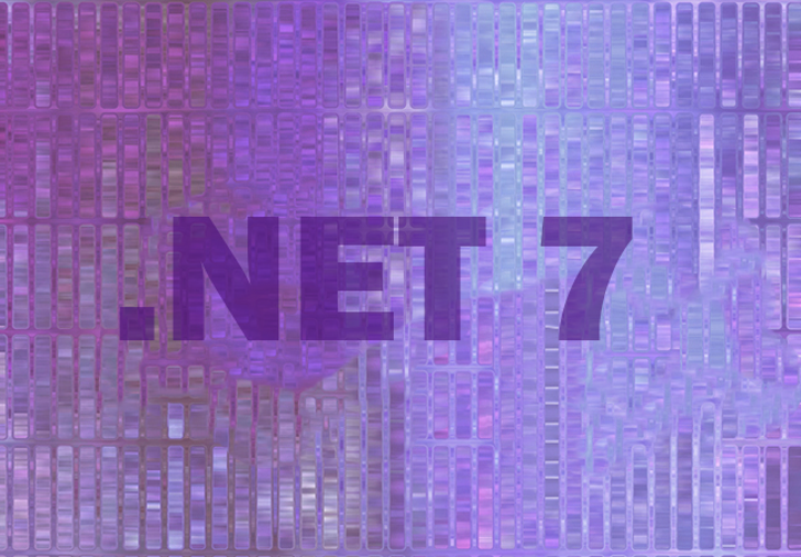 Microsoft .NET 7 logo on purple background